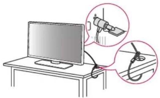 LG 55UN570H0UA - Using the Kensington Security System (optional) - 1