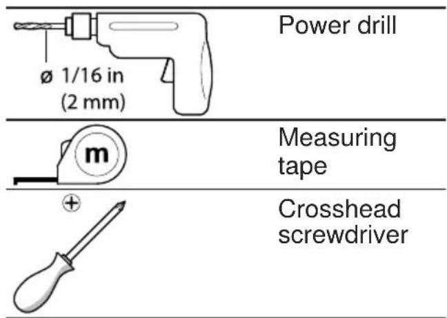 GAGGENAU DF481701F - Tools and Parts Needed - 1