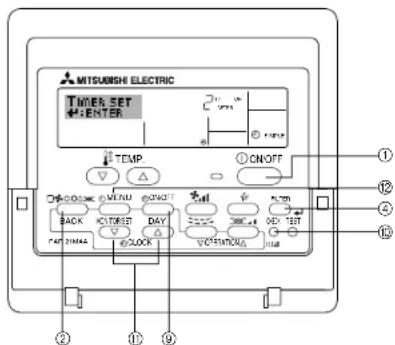 MITSUBISHI SEZ-KD12NA4 - Simple Timer - 1