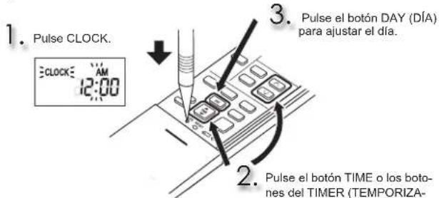 MITSUBISHI MLZ-KP09NA2 - Ajuste de la hora actual - 1