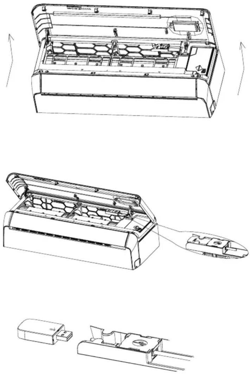 DAITSU DS-12KTP - Ouvrez le panneau de l'unité intérieure. - 1