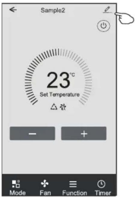 Sample2 23°C Set Temperature - + Mode Fan Function Timer
