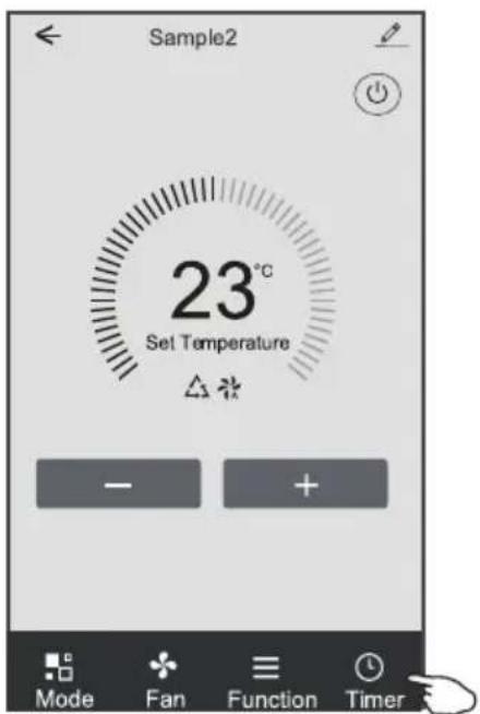 Sample2 23°C Set Temperature - + Mode Fan Function Timer