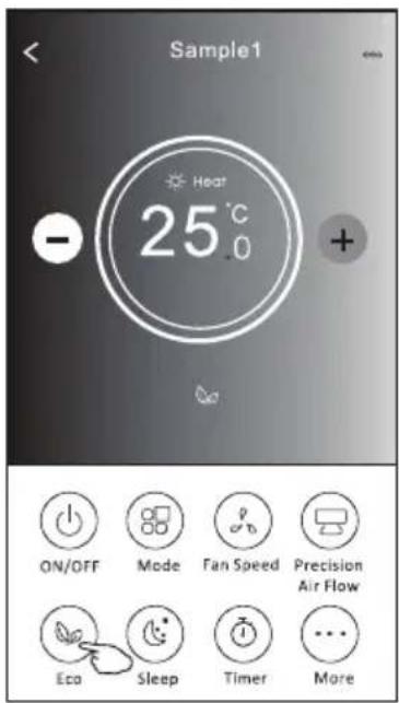 Sample1 - 25°C + ON/OFF Mode Fan Speed Precision Air Flow Eco Sleep Timer More
