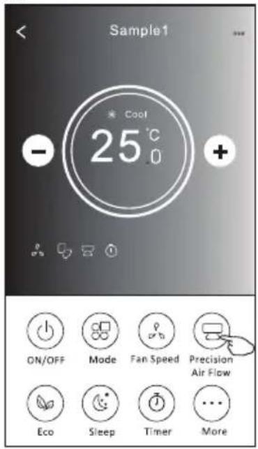 Sample1 * Cool 25°C - + ON/OFF Mode Fan Speed Precision Air Flow Eco Sleep Timer More