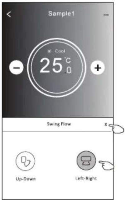 Sample1 * Cool 25°C - + Swing Flow X Up-Down Left-Right