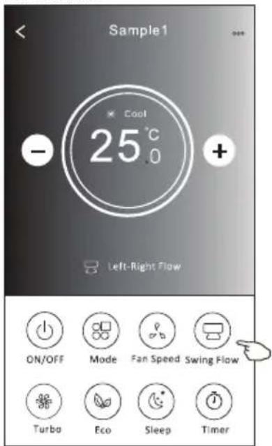 Sample1 COOL 25°C - + Left-Right Flow ON/OFF Mode Fan Speed Swing Flow Turbo Eco Sleep Timer