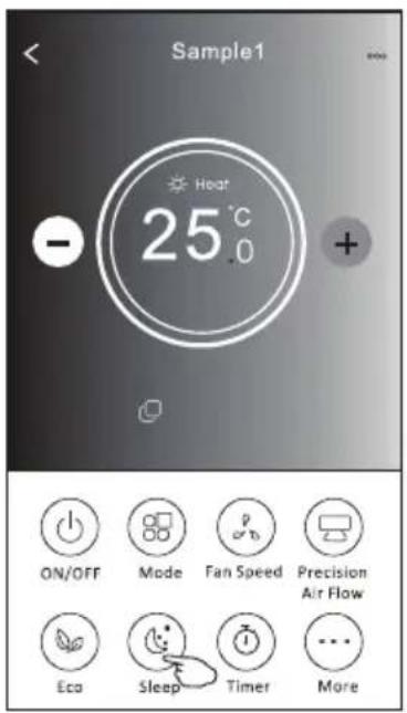 Sample1 - 25°C + ON/OFF Mode Fan Speed Precision Air Flow Eco Sleep Timer More
