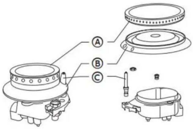 KENMORE 76833 - BURNER LAYOUT - 1