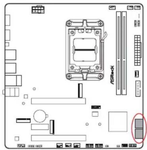 ASROCK B850M-X WiFi - HDLED (LED d'activité du disque dur): - 3