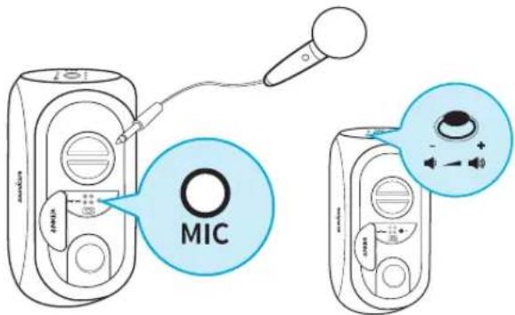 soundcore Rave 3 - PT d. Como conectar o microfone - 1