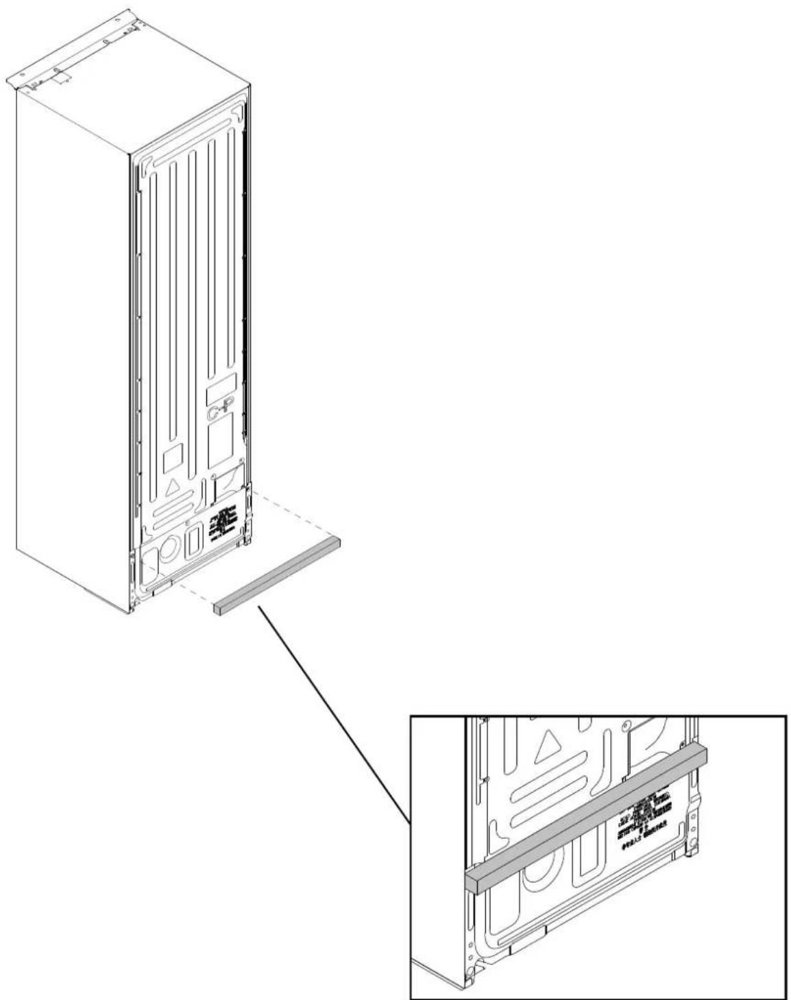 HAIER HBW7519CF - Applying the spacer to the back of the refrigerator - 1