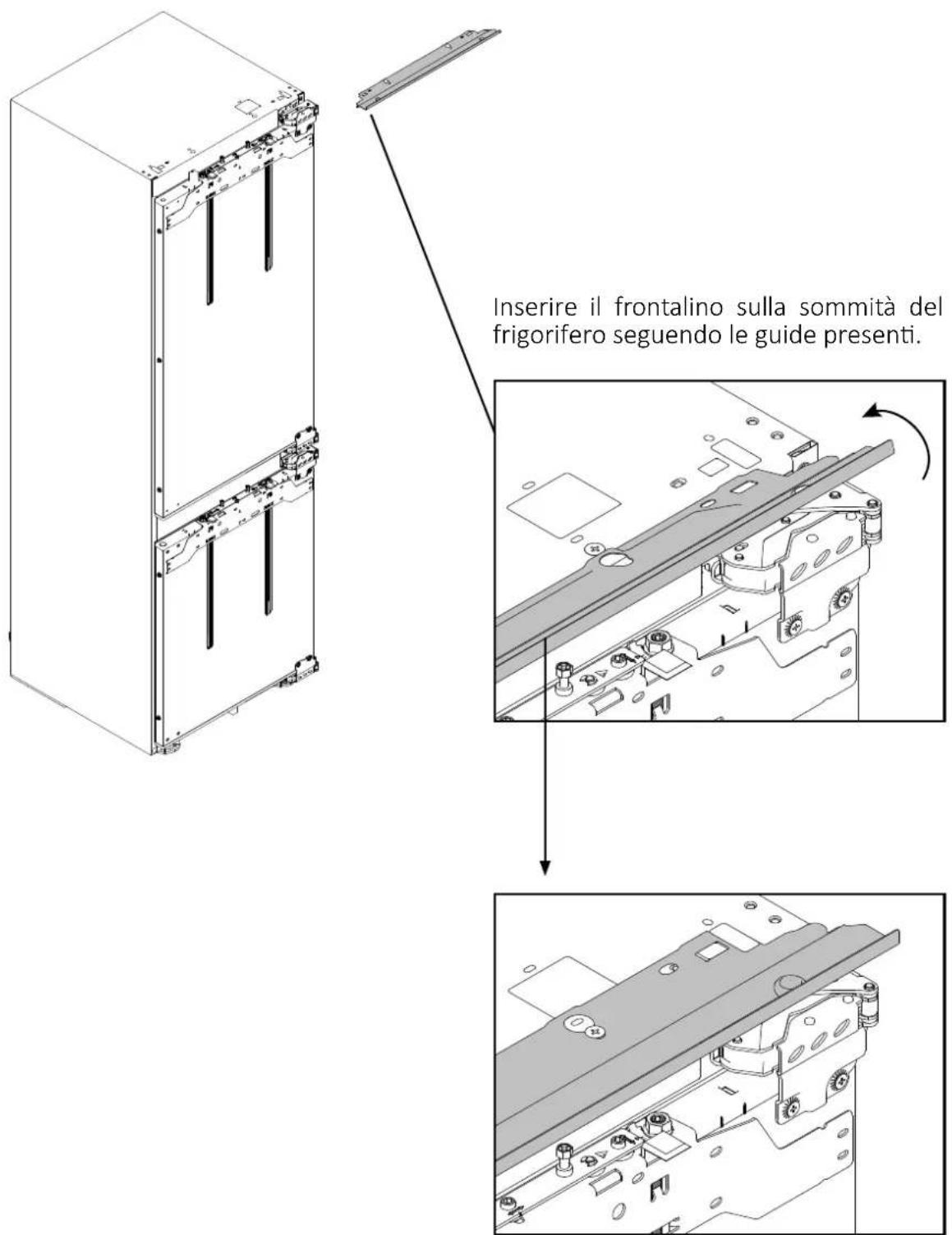 HAIER HBW7519CF - Applicazione del frontalino sulla parte superiore del frigorifero - 1