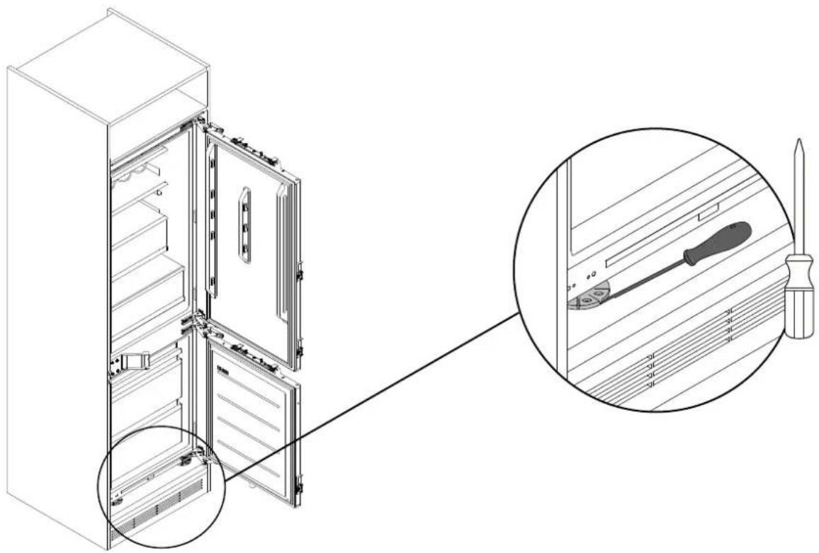 HAIER HBW7519CF - Adjusting the height of the refrigerator - 1