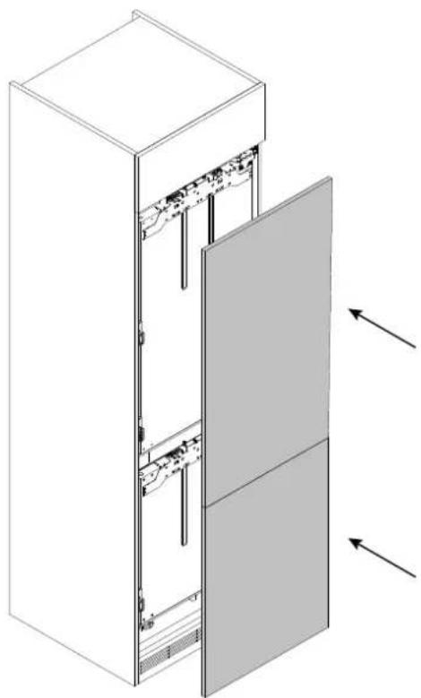 HAIER HBW7519CF - Installing the cabinet doors - 1