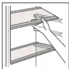 DOMO DO91709R - SPOSTARE I RIPIANI DEL FRIGO E I BALCONCINI DELLA PORTA - 1