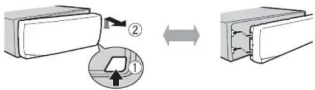 PIONEER MVH-X390BT - Detaching the front panel - 1