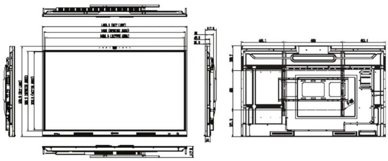 AG Neovo IFP8604P-AO - Dimensions de l'écran - 1