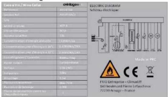 AVINTAGE AVU8TXA - TARGHETTA INFORMATIVA - 1