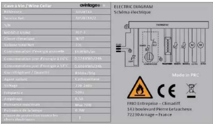 AVINTAGE AVU8TXA - EPREL - 1