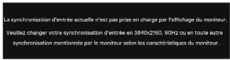 DELL UltraSharp U2725QE - Messages d'avertissement de l'OSD - 1