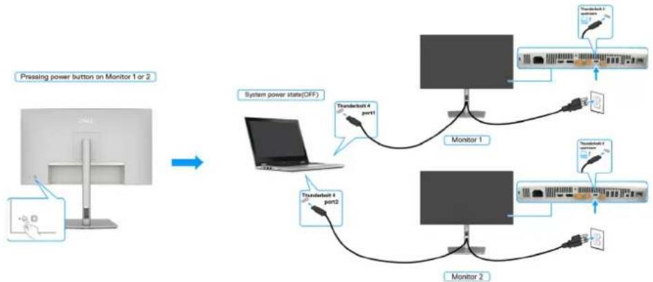 DELL UltraSharp U2725QE - Connector plusieurs moniteurs Thunderbolt 4 à un système - 3