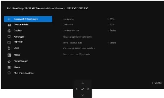 DELL UltraSharp U2725QE - Utilisation du Menu principal - 1