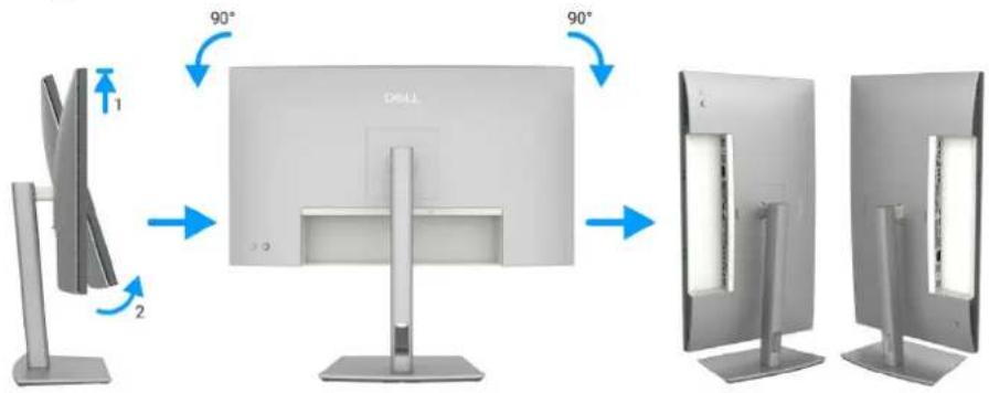 DELL UltraSharp U2725QE - Réglage de la rotation - 1