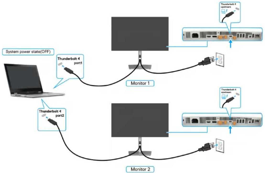 DELL UltraSharp U2725QE - Connector plusieurs moniteurs Thunderbolt 4 à un système - 4