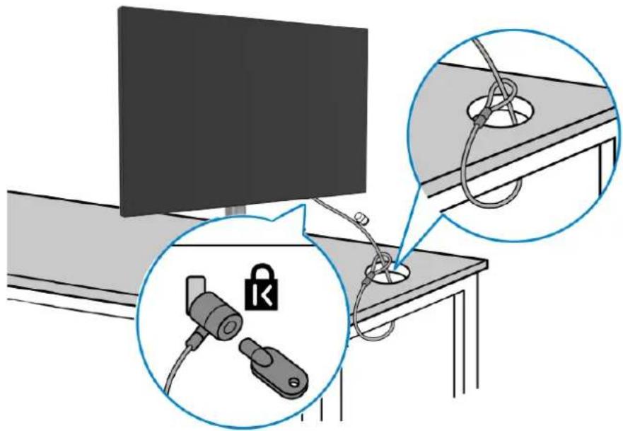 DELL UltraSharp U2725QE - Sécurisation de votre moniteur à l'aide d'un antivol Kensington (en option) - 1