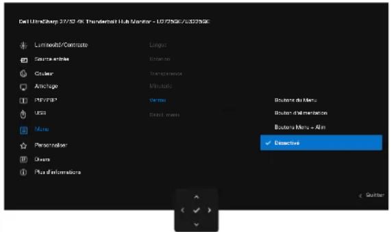 DELL UltraSharp U2725QE - Utilisation du Menu principal - 15