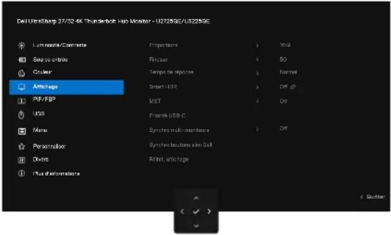 DELL UltraSharp U2725QE - Utilisation du Menu principal - 7