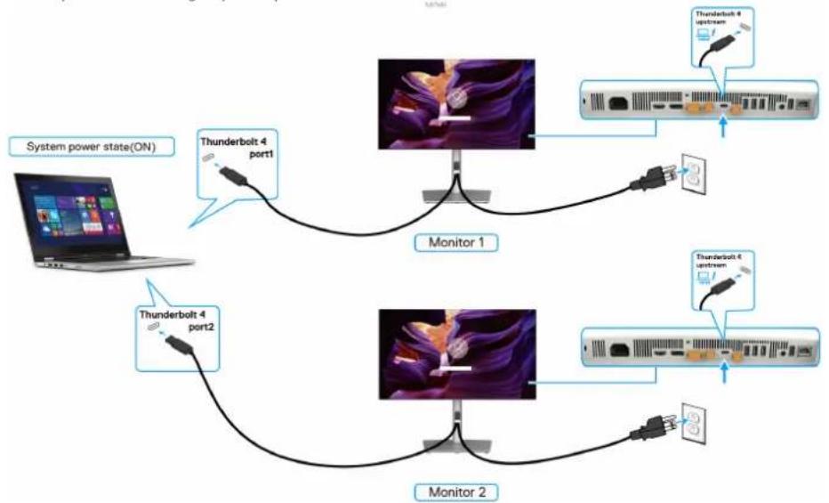 DELL UltraSharp U2725QE - Connector plusieurs moniteurs Thunderbolt 4 à un système - 2