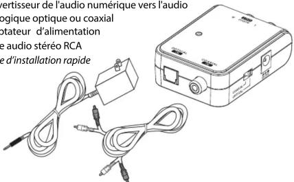 evertisseur de l'audio numérique vers l'audio ogique optique ou coaxial otateur d'alimentation e audio stéréo RCA e d'installation rapide