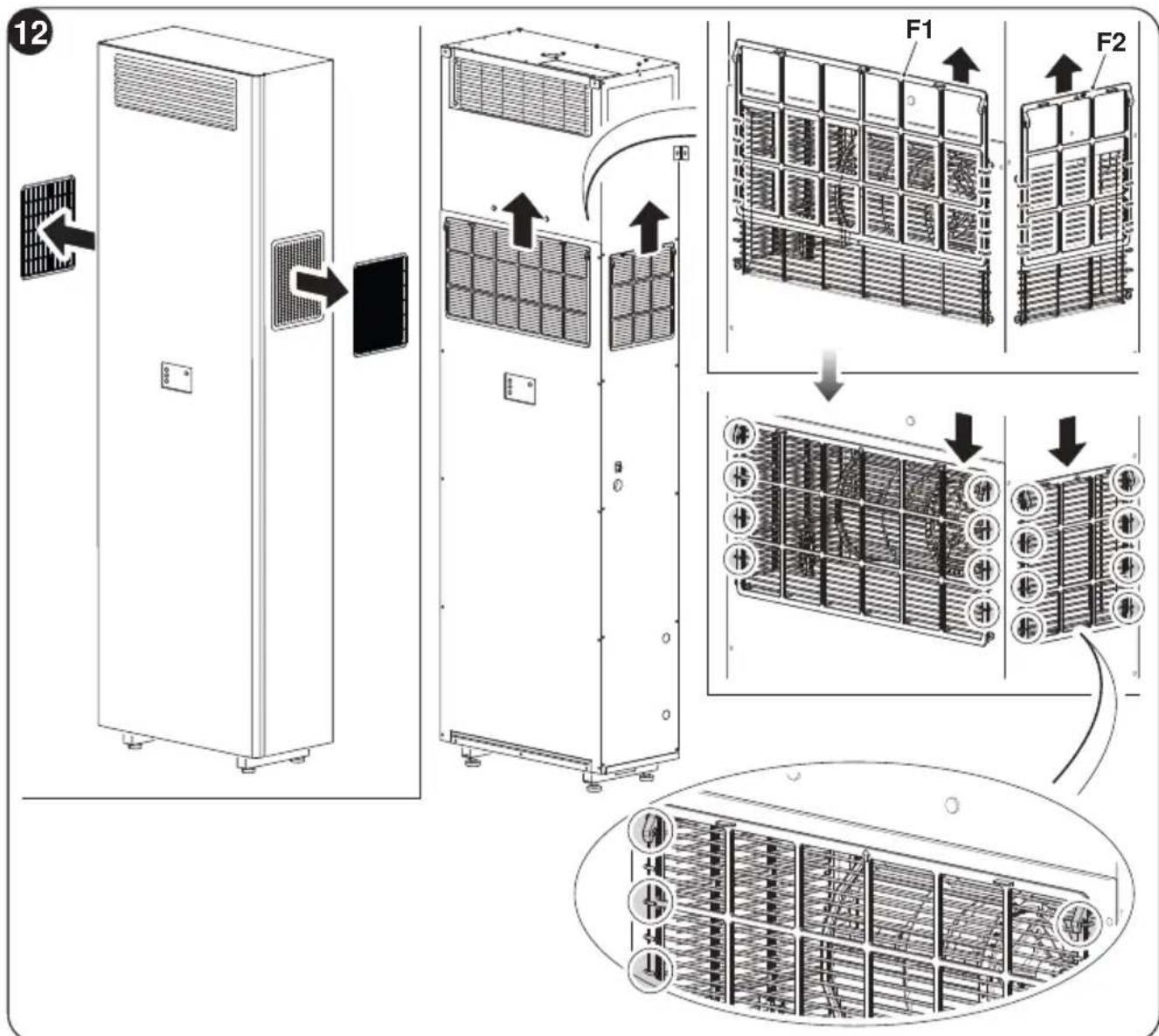 OLIMPIA SPLENDID Unico Vertical EVANX - - Cleaning the air filter - 1