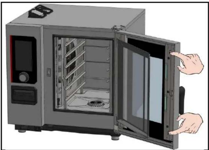 Vulcan Chef's Combi CHEF-61E - CLEANING DOOR GLASS - 1