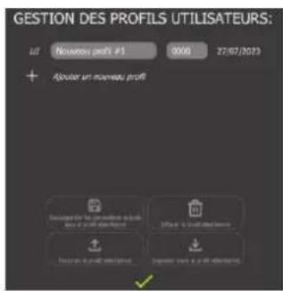 Vulcan Chef's Combi CHEF-102E - GESTION DES PROFILS - 2