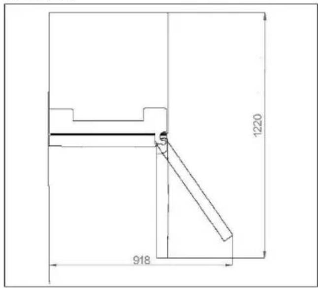 HAIER HDPW3618DNPD - Zalecenia dotyczące przestrzeni Przekrój poprzeczny wentylacji - 1