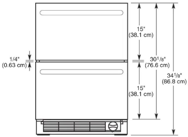 KITCHENAID KUDR204KSS - Altura del cajón: - 1