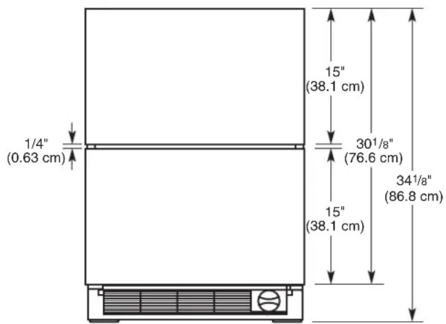 KITCHENAID KUDR204KSS - Drawer height dimensions: - 2