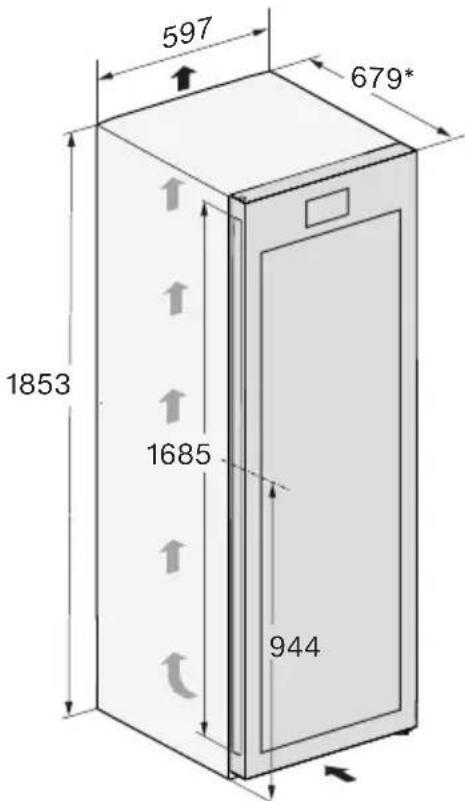 MIELE KWTS 4785 F 125 - Dimensions d'installation/Vue de dessus - 1