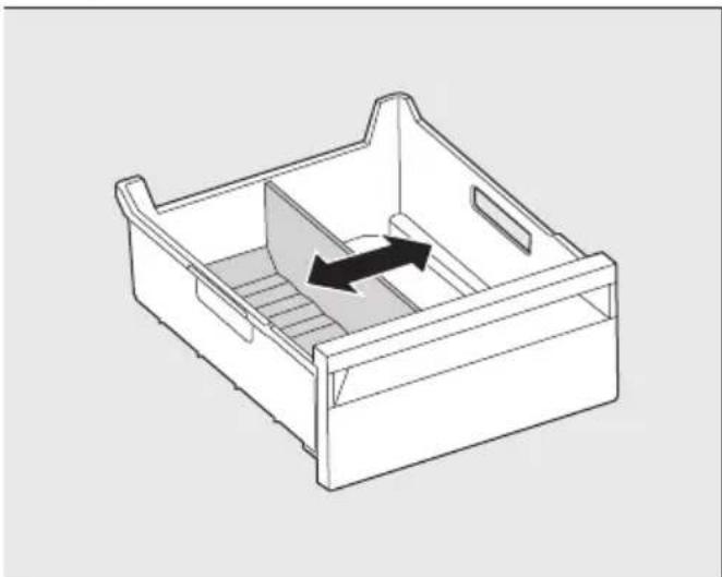 MIELE KWNS 4784 DE - Régler le séparateur dans le bac à glaçons - 1