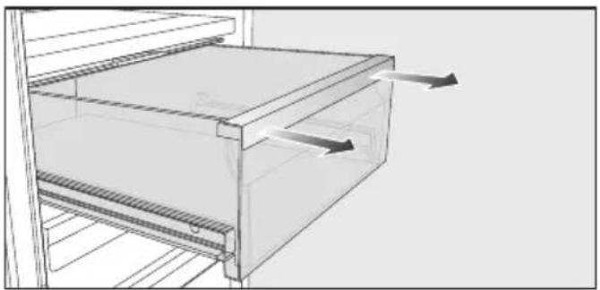 MIELE K 7768 D - Retirer les tiroirs de la zone de réfrigération - 2
