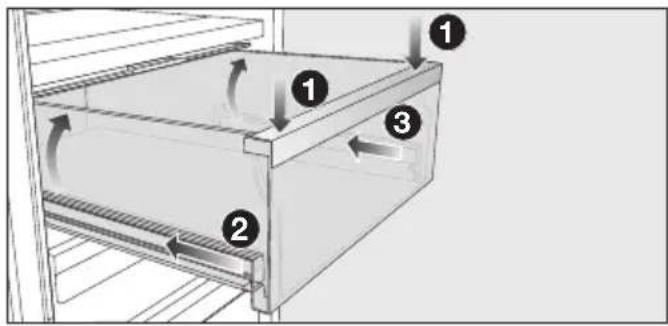 MIELE K 7768 D - Retirer les tiroirs de la zone de réfrigération - 1