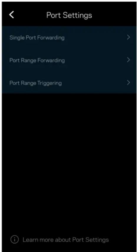 LINKSYS Atlas 6 AX3000 MX2002 - Port Settings (Puθμίσεις θυρών) - 1