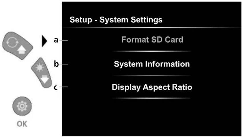 Laserliner VideoInspector Mini - Settings mode: System Settings - 1