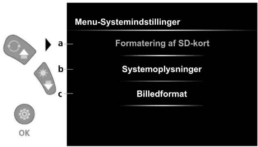 Laserliner VideoInspector Mini - Indstillingsmodus: Systemindstillinger - 1