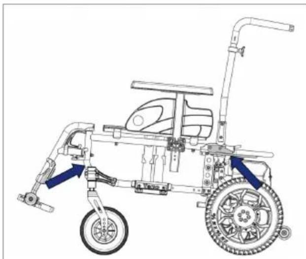 Vermeiren Verso - Steps to secure the wheelchair in a motor vehicle: - 1