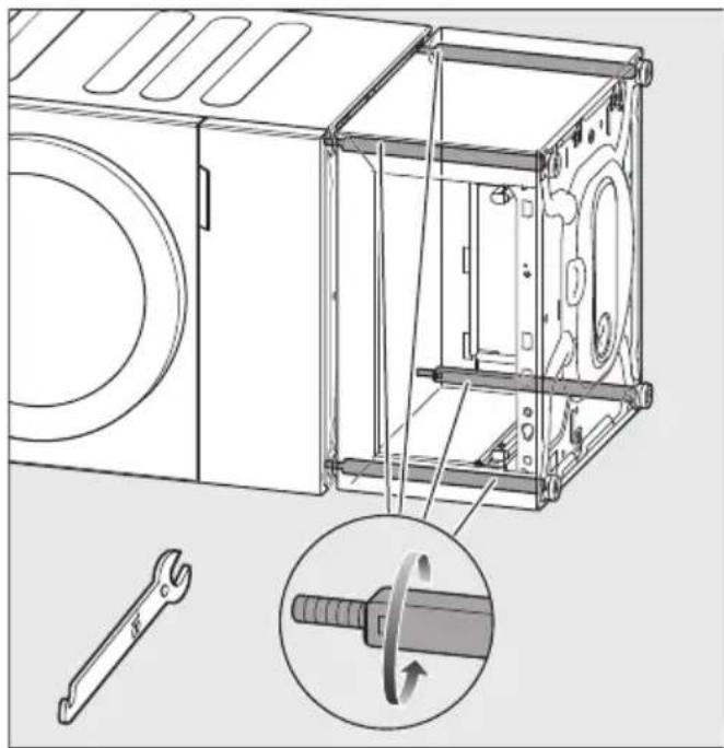 MIELE WTS 610 - Skalbyklės sujungimas su cokoliu - 3