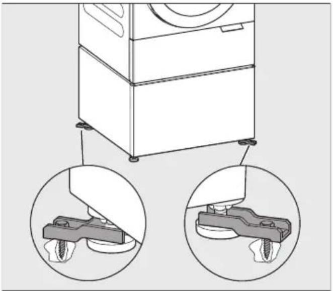 MIELE WTS 610 - Анкериране на цокъла със затягащи планки към пода - 2